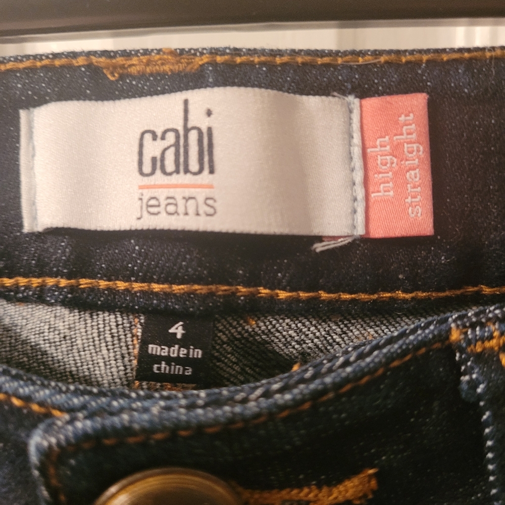 Women's Cabi Dark Blue High Straight Jeans Sz 4 - Picture 3 of 3